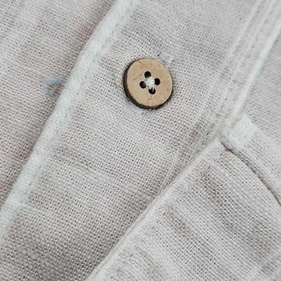 Panama Jack Linen Blend Shirt Men's Size L Beige Stripe NEW Button-Up Collared - Picture 3 of 14